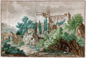Monastere في إيطاليا. (ألوان مائية ، حوالي 1850) بواسطة فنان غير معروف