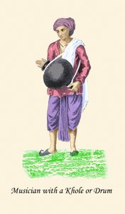 موسيقي مع خول أو طبلة بواسطة فنان غير معروف