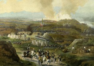 الحملة النابليونية عام 1793: استئناف معسكر بيريستورتس، جيش جبال البرانس الشرقية في 18 سبتمبر 1793. نقش 1868 بواسطة فنان غير معروف