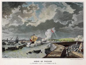 المعركة البحرية: حصار طولون 19/12/1793 - في "" معارك نابليون البحرية "" بواسطة فنان غير معروف