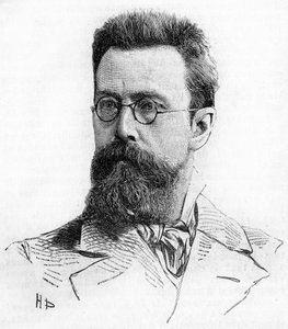 نيكولاس (نيكولاي) ريمسكي كورساكوف (ريمسكي كورساكوف) (1844-1908) ، ملحن روسي. نقش من عام 1889. بواسطة فنان غير معروف
