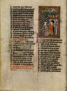 Oyseuse يدخل الحالم من خلال البوابة من Le Roman de la Rose بواسطة فنان غير معروف