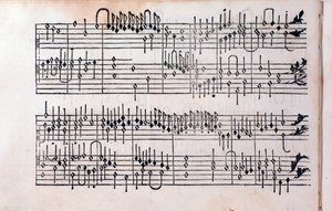 صفحة من Tablature ، كتاب 1 لجيرولامو كافازوني بواسطة فنان غير معروف