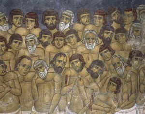 لوحات لمجموعة من الشهداء ، أيوس نيكولاوس تيز ستايس ، كاكوبيتريا ، قبرص بواسطة فنان غير معروف