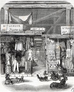 الدائرة الثالثة في باريس - Carre de Flore: كتان في معبد Carreau du في القرن التاسع عشر - نقش في "" Tableau-de-Paris "" لإدموند تيكسييه بواسطة فنان غير معروف