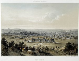 باريس عام 1620 ، منظر عام مأخوذ من كتاب بوت تشومون - الطباعة الحجرية بواسطة فنان غير معروف