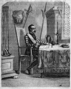 باسكال باولي (1725-1807) ، مواطن كورسيكي في مرسمه. في "" Pasquale Paoli ossia la rotta di Pontenuovo "" للمخرج FD Guerrazzi. 1872. بواسطة فنان غير معروف
