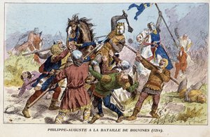 فيليب أوغست (فيليب أوغست) في معركة بوفينس (1214). بواسطة فنان غير معروف