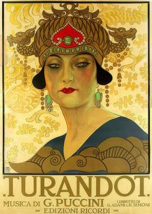 ملصق لأوبرا توراندوت في مسرح ألا سكالا. 1926