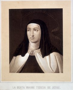 صورة تمثال نصفي للقديسة تيريز ليسوع (أو القديسة تيريزا أفيلا) (1515-1582) ، نقش بواسطة فنان غير معروف