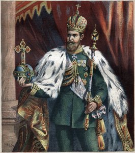 صورة على قدم الإسكندر الثالث (1845-1895) ، إمبراطور روسيا نقش عام 1892. بواسطة فنان غير معروف