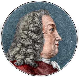 صورة لألبريشت فون هالر ميديسين ، عالم فيزيولوجي وعالم نبات سويسري (1708-1777) نقش. بواسطة فنان غير معروف