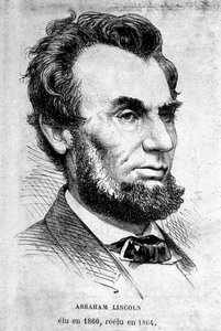 صورة للرئيس الأمريكي أبراهام لينكولن (1809 - 1865). بواسطة فنان غير معروف