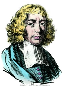 صورة لباروخ دي سبينوزا (1632 - 1677) الفيلسوف الهولندي ، المعروف أيضًا باسم بينتو دي إسبينوزا أو بينيديكتوس دي سبينوزا أو بينوا دي سبينوزا. نقش من القرن السابع عشر. كول. اذهب. بواسطة فنان غير معروف