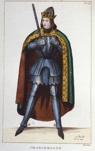 صورة شخصية لشارلمان أو تشارلز الأول الكبير (742-814) ملك الفرنجة منقوش 1830 بواسطة فنان غير معروف