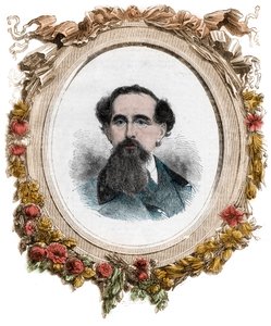 صورة لتشارلز ديكنز (1812-1870) روائي إنجليزي ، نقش بواسطة فنان غير معروف