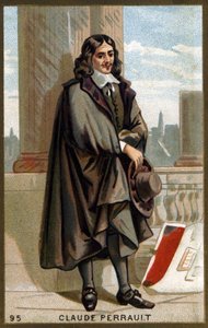 صورة لكلود بيرولت (1613 - 1688) المهندس المعماري والطبيب والفيزيائي الفرنسي. الطباعة الحجرية الملونة في القرن التاسع عشر. بواسطة فنان غير معروف