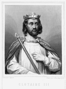 صورة لكلوتاير (كلوثير) الثالث (652 - 673) ، ملك نيوستريا وبورجوندي - في "Histoire des Français" للافالي ، نقش ، بدون تاريخ. بواسطة فنان غير معروف