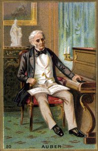 صورة دانيال فرانسوا إسبريت أوبر (1782-1871) ، الملحن الفرنسي. الطباعة الحجرية الملونة في القرن التاسع عشر. بواسطة فنان غير معروف
