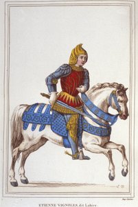 صورة شخصية لـ Etienne de Vignoles أو Vignolles dit La Hire (لاهير). حربية فرنسية 1390-1443 نقش عام 1830 بواسطة فنان غير معروف