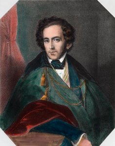 صورة فيليكس مندلسون (1809 - 1847) ، قائد ومؤلف موسيقي ألماني. نقش القرن التاسع عشر. مجموعة خاصة. بواسطة فنان غير معروف