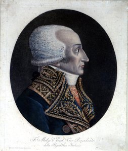 صورة لفرانشيسكو ميلزي ديريل (1753-1816) ، سياسي إيطالي ونائب رئيس الجمهورية الإيطالية عام 1802. نقش من القرن التاسع عشر بواسطة فنان غير معروف