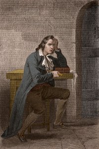 صورة لفرانسوا بابوف ديت غراكوس (1760-1797) ، ثوري فرنسي ، يطعن نفسه - نقش مجهول بواسطة فنان غير معروف