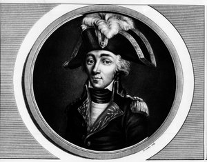 صورة لفرانسوا هانريوت (1761-1794) ، الثورة الفرنسية - نقش في "" مجموعة كاملة من اللوحات التاريخية للثورة الفرنسية ، في ثلاثة مجلدات "" "1804 بواسطة فنان غير معروف