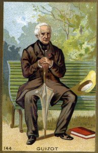 صورة لفرانسوا جيزو (1787-1874) سياسي ومؤرخ فرنسي. الطباعة الحجرية الملونة في القرن التاسع عشر. بواسطة فنان غير معروف