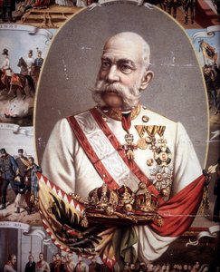 صورة لفرانسوا جوزيف الأول (1830-1916). إمبراطور النمسا وملك المجر. الطباعة الحجرية الملونة في أواخر القرن التاسع عشر .. بواسطة فنان غير معروف