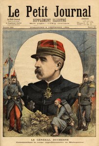 صورة للجنرال جاك تشارلز دوتشيسن (1837-1918) ، قائد القوات المسلحة التي أُرسلت إلى مدغشقر عام 1894 ، استولى على تاناناريف. نقش في "" مجلة Le Petit "" 3/12/1894. مجموعة سيلفا. بواسطة فنان غير معروف