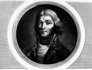 صورة للجنرال لويس لازار هوش (1768-1797). نقش في "" مجموعة كاملة من اللوحات التاريخية للثورة الفرنسية ، في ثلاثة مجلدات. "" 1804. بواسطة فنان غير معروف