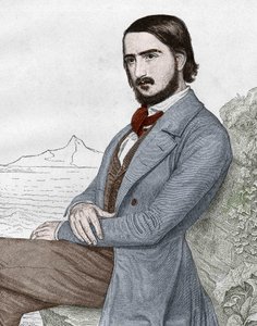 صورة لجورج (جورج) هيرويج (1817-1875) شاعر ألماني ، بناءً على لوحة سي هيتز. بواسطة فنان غير معروف