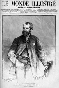 صورة لجوستاف دروز (1832-1895) ، رسام وروائي فرنسي. نقش في "" Le Monde Illustré "" بواسطة فنان غير معروف
