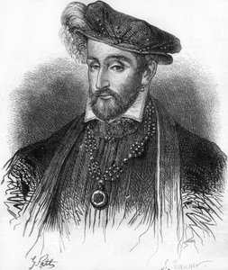 صورة لملك فرنسا هنري الثاني (1519-1559) ، نقش من القرن التاسع عشر. بواسطة فنان غير معروف