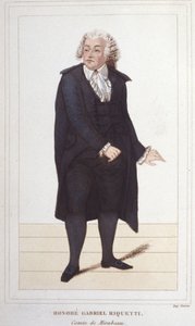صورة للشرف غابرييل (هونوري-غابرييل) ريكويتي ، إيرل ميرابو (1749-1791) ، سياسي فرنسي. نقش 1830 بواسطة فنان غير معروف