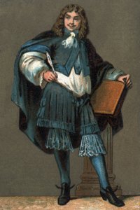 صورة لجان بابتيست بوكلين دي موليير (1622-1673) الطباعة الحجرية الملونة حوالي عام 1890. بواسطة فنان غير معروف