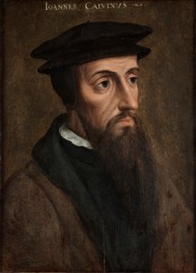 بورتريه لجون كالفن (1509-1564)، حوالي عام 1550 (زيت على لوحة) بواسطة فنان غير معروف