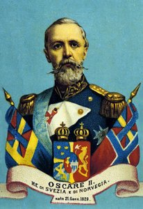 صورة للملك أوسكار الثاني. ملك السويد والنرويج. 1829-1907. بواسطة فنان غير معروف
