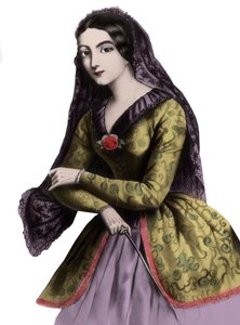 صورة لولا مونتيز (1821-1861) (ماري دولوريس إليزا روزانا جيلبرت) ، راقصة ومومسة غريبة ، معروفة بعشيقة الملك لويس الأول ملك بافيير بواسطة فنان غير معروف