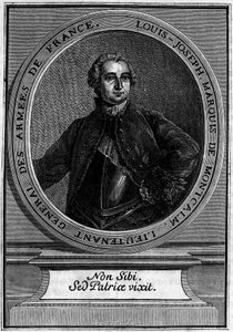 صورة لويس جوزيف ماركيز دي مونتكالم (1712-1759) ملازم أول في جيش فرنسا ، المشهور بغزو كيبيك. بواسطة فنان غير معروف