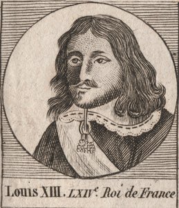 صورة لويس الثالث عشر الجوستي (1601-1643) ملك فرنسا - لويس الثالث عشر ، ملك فرنسا من 1610 إلى 1643 - نقش من "Instruction sur l'Histoire de France" "لتشارلز كونستانت لو تيلير 1821 بواسطة فنان غير معروف