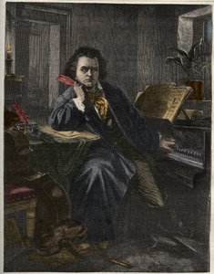صورة شخصية لودفيج فان بيتهوفن (1770-1827) ، الملحن وعازف البيانو الألماني بواسطة فنان غير معروف