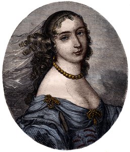 صورة لمارغريت حسين ، مدام دي لا سابليير (1636-1693) سالونير الفرنسي. نقش القرن التاسع عشر. بواسطة فنان غير معروف