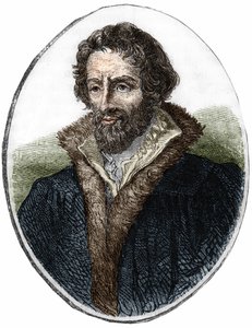 صورة لفيليب ميلانتشتون (Melanchthon) (1497 - 1560) ، مصلح ديني ألماني. نقش القرن التاسع عشر بواسطة فنان غير معروف