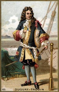 صورة لرينيه دوجواي تروين (دوجواي-تروين) (رينيه تروين دو غيو ديت) (1673-1736) ، بحار فرنسي. الطباعة الحجرية الملونة في القرن التاسع عشر. بواسطة فنان غير معروف
