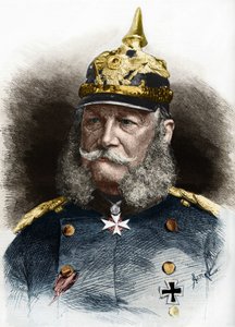 صورة وليام الأول (1797-1888) ، ملك بروسيا وإمبراطور ألمانيا. نقش من نهاية القرن التاسع عشر. بواسطة فنان غير معروف