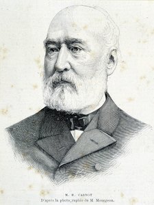 صورة للسياسي الفرنسي لازار هيبوليت كارنو (1801 - 1888). نقش بعد صورة مورجون. بواسطة فنان غير معروف