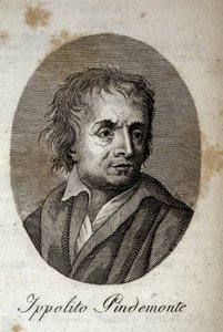 صورة للشاعر الإيطالي إيبوليتو بيندمونتي (1753-1828) ، صديق الشاعر والكاتب المسرحي الإيطالي أوغو فوسكولو (1778-1827) نقش القرن التاسع عشر بواسطة فنان غير معروف