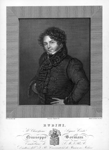 صورة للتينور الإيطالي جيوفاني باتيستا روبيني (1794-1854) نقش القرن التاسع عشر بواسطة فنان غير معروف